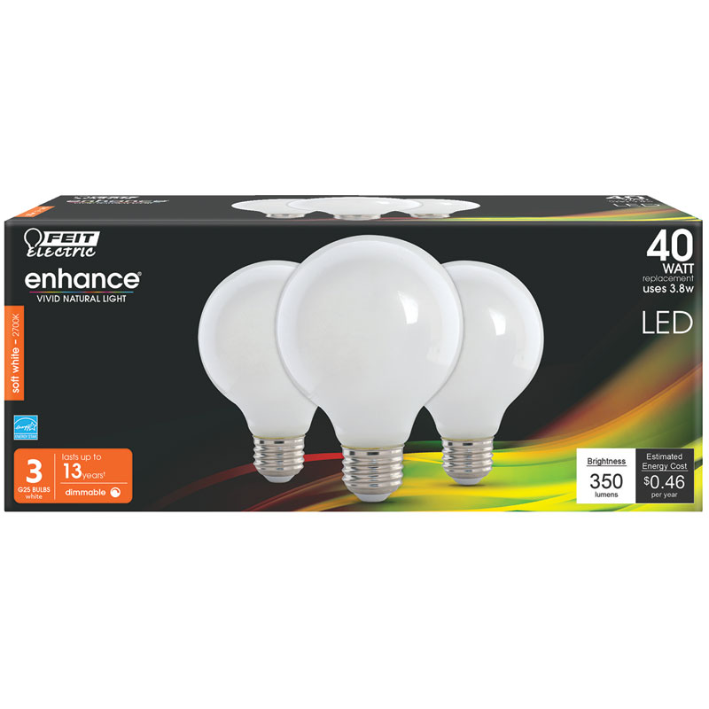 3 Pk. Feit® Enhance Soft White LED Light Bulbs