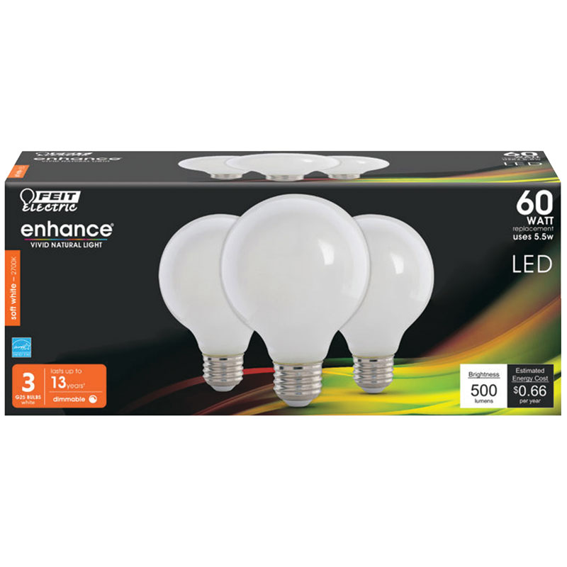 3 Pk. Feit® Enhance Soft White LED Light Bulbs